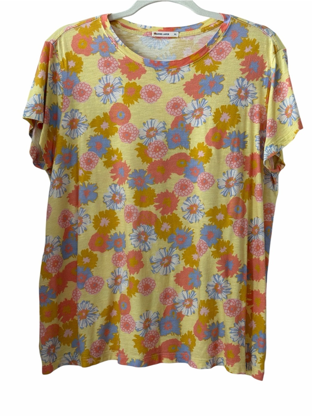 Marine Layer Swing Yellow Floral Short Sleeve Tee